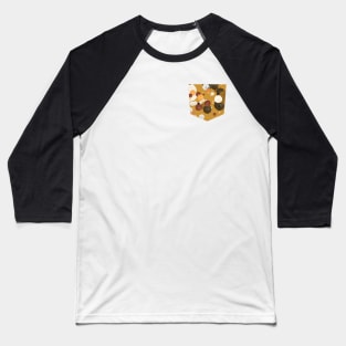 Pocket - ORIENTAL CIRCLE TEXTURES MUSTARD 2 Baseball T-Shirt